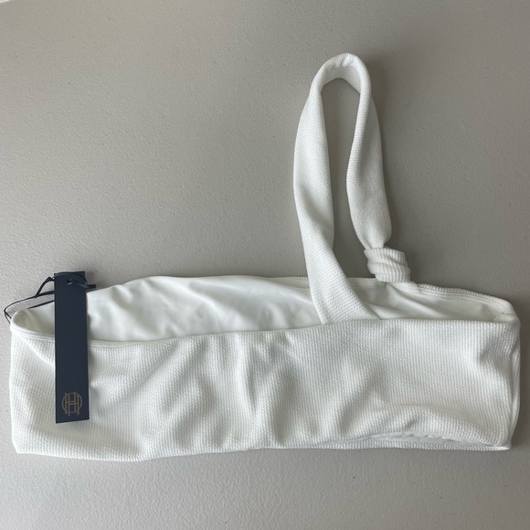 HOUSE OF HARLOW 1960 NWT X REVOLVE KNOT TIE RIBBED CROP WHITE TANK TOP XL - Picture 3 of 6